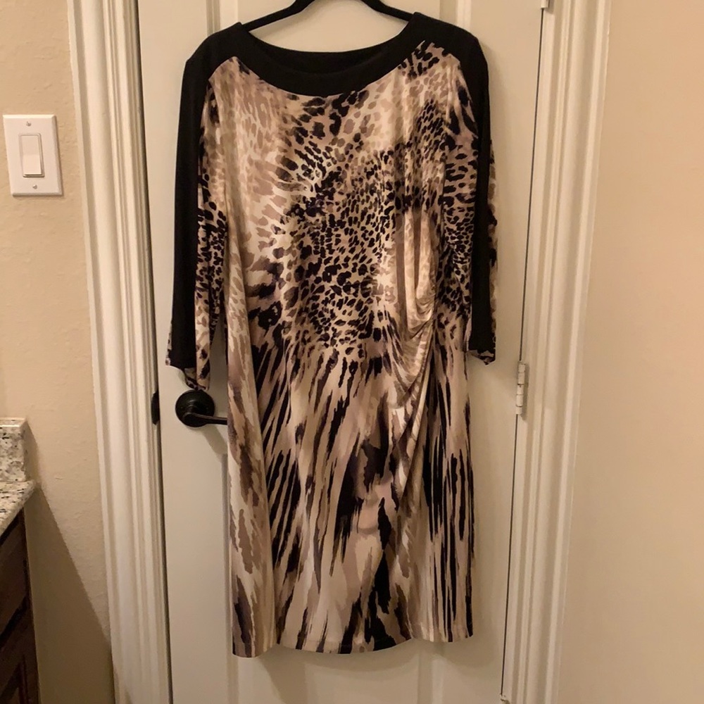 Chico’s leopard print side rouched dress
